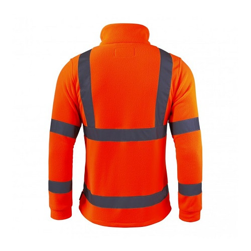 Bluza polarowa ostrzegawcza bhp pomarańczowa z  odblaskowymi pasami  L40110 Lahti Pro