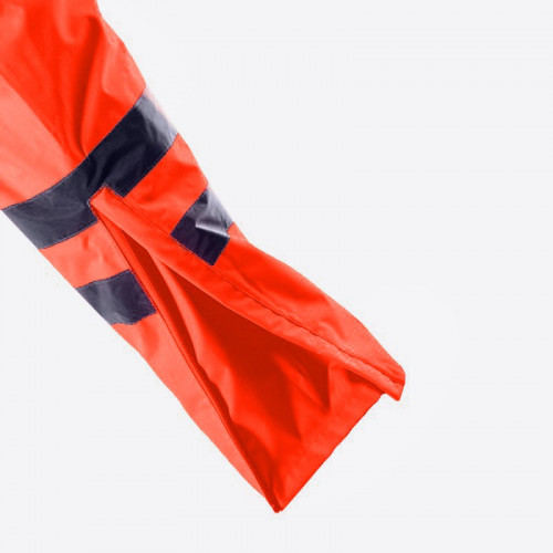 Spodnie do pasa bhp ostrzegawcze pomarańczowe pasy odblaskowe przeciwdeszczowe L41009 Lahti Pro