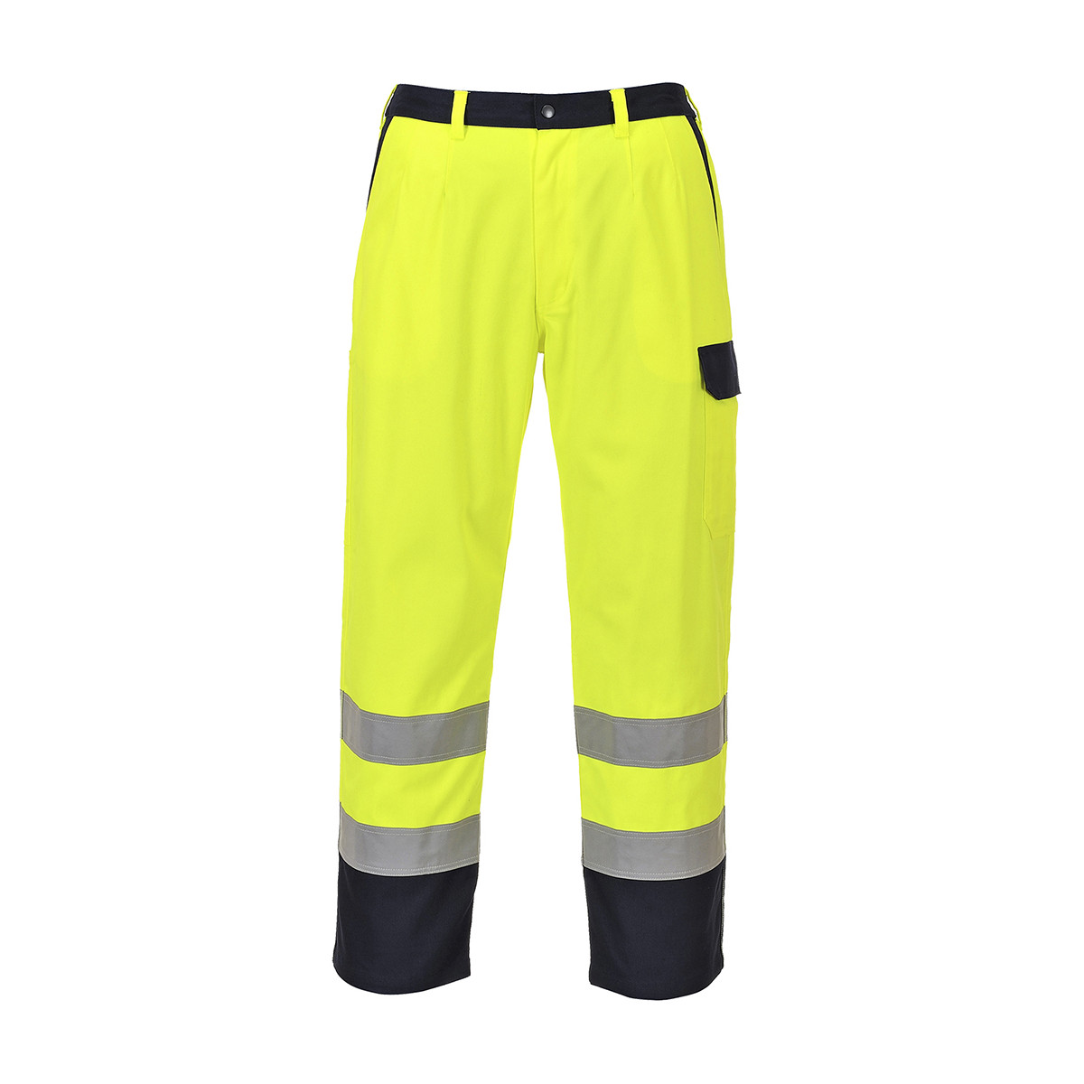trudnopalna-odziez - Spodnie do pasa trudnopalne ostrzegawcze specjalistyczne żółte FR92 Portwest