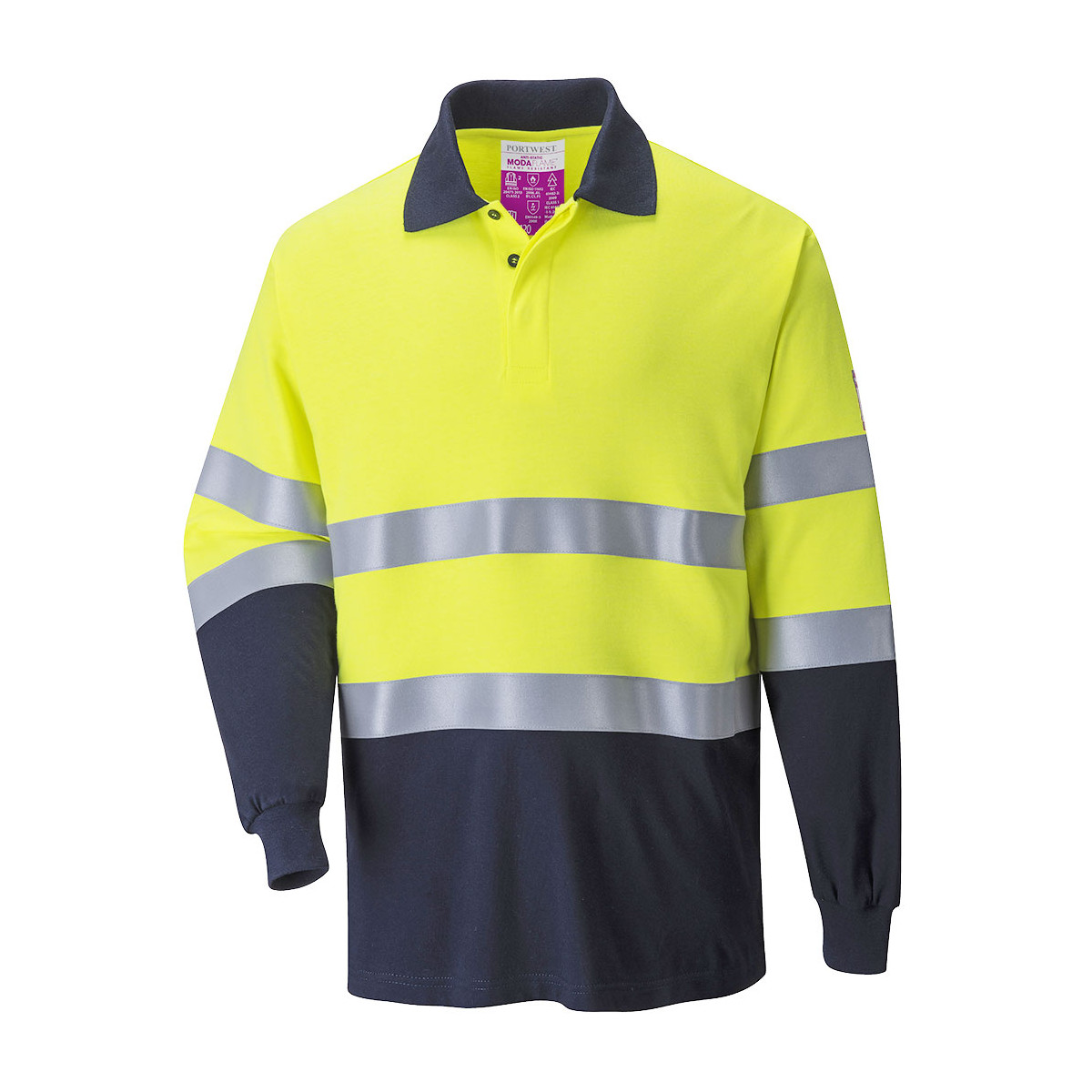 trudnopalna-odziez - Koszulka polo trudnopalna ostrzegawcza żółta FR74 Portwest