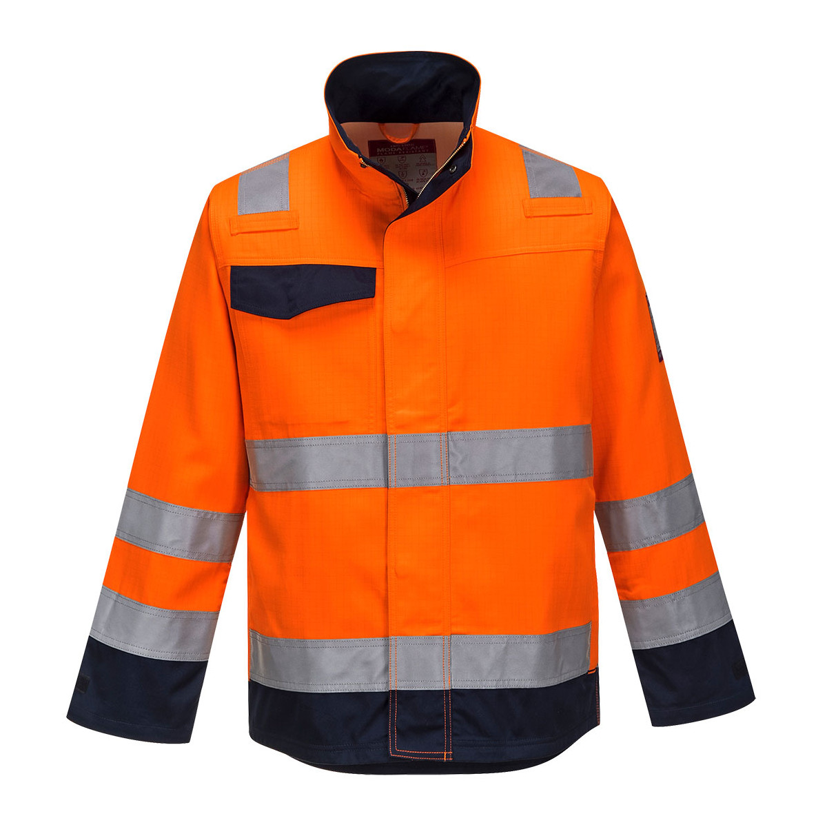 trudnopalna-odziez - Bluza trudnopalna ostrzegawcza z pasami odblaskowymi MV35 Portwest