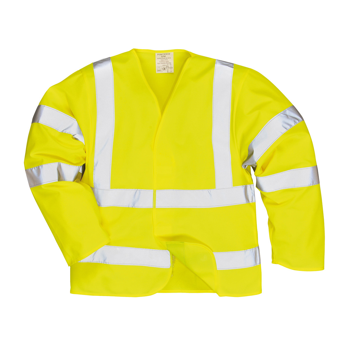 trudnopalna-odziez - Bluza bhp trudnopalna ostrzegawcza żółta odblaskowe pasy FR73 Portwest