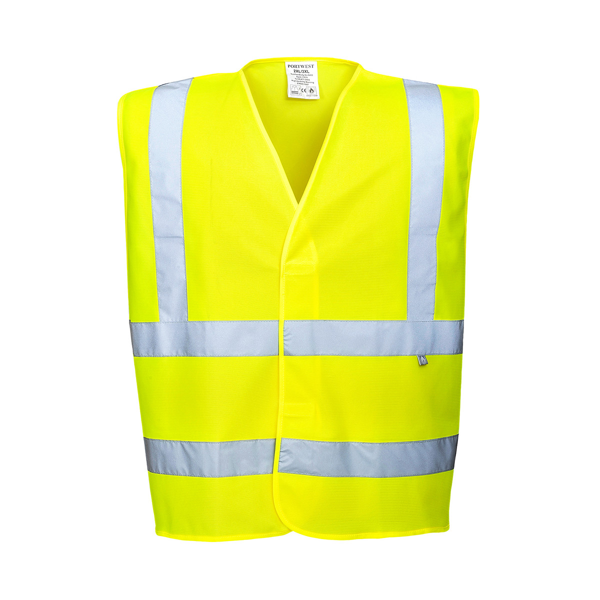 trudnopalna-odziez - Kamizelka ostrzegawcza z wykończeniem trudnopalnym kamizelka odblaskowa żółta odblaskowe pasy FR70 Portwest