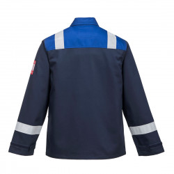 Trudnopalna bluza casaco niebieska trudnopalna posiadająca odblaskowy pas bizflame plus FR55 Portwest